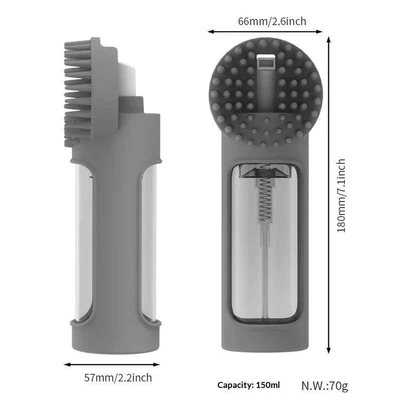 2-in-1 Silicone Pet Bath Brush Multi-Functional Grooming Tool