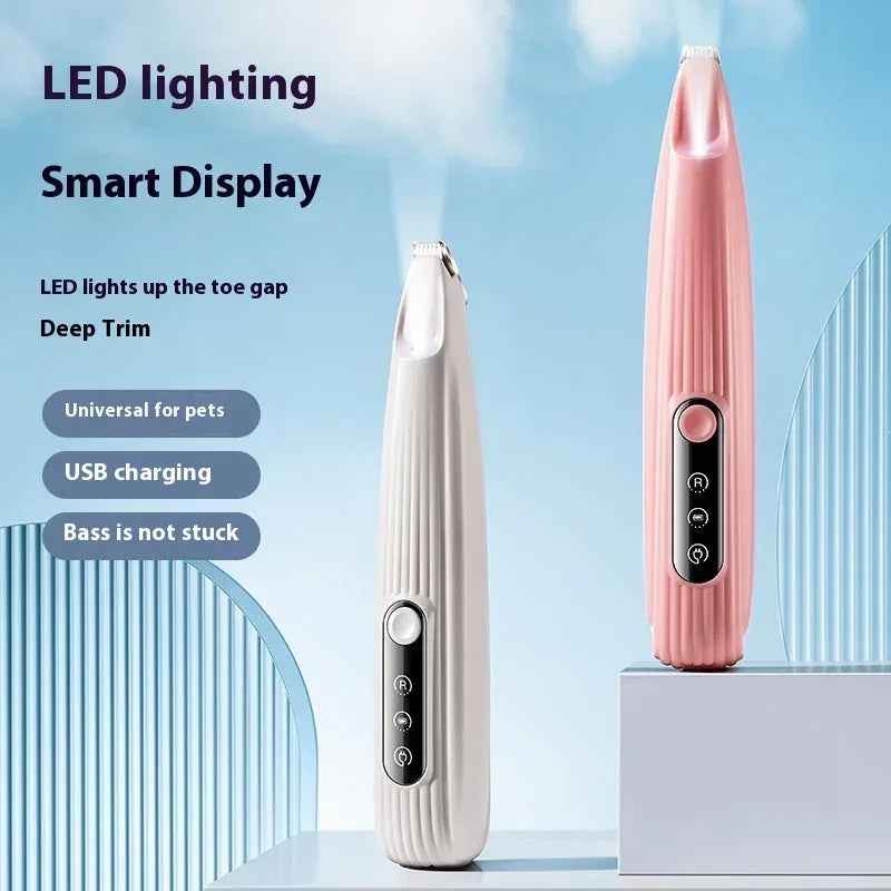 LED Pet Paw Hair Trimmer Electric Clipper for Dogs & Cats