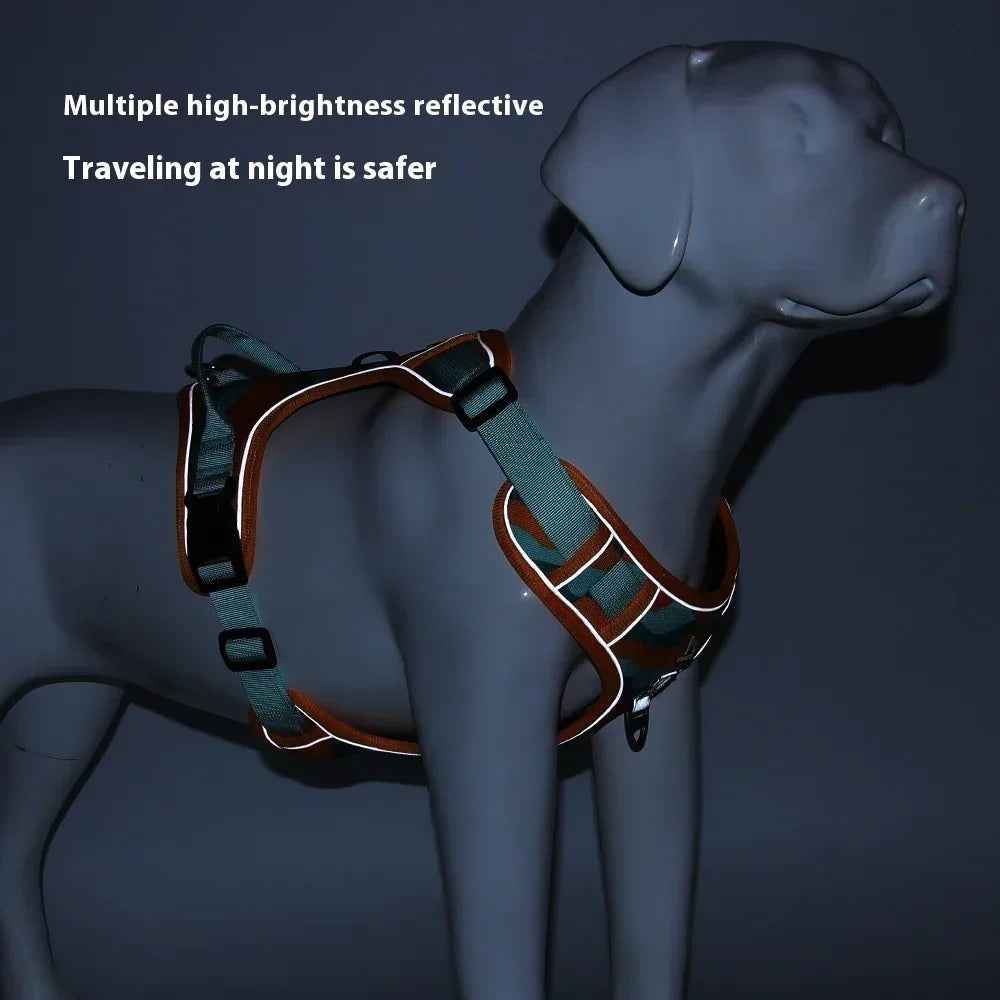 Reflective Dog Harness & Leash Set Chest Strap Walking Lead