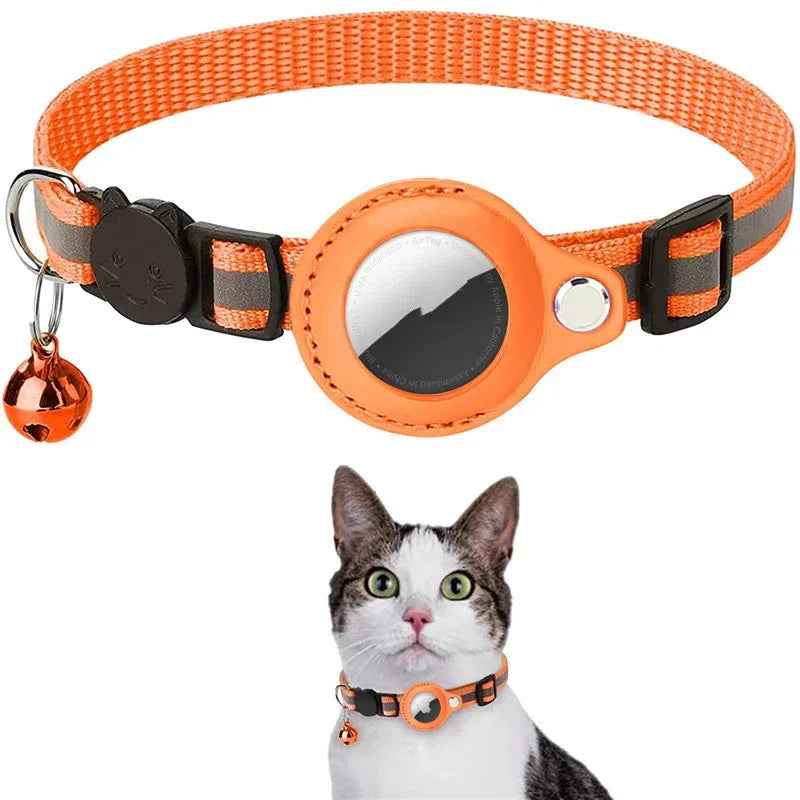 Reflective Waterproof AirTag Cat Collar with Holder Case