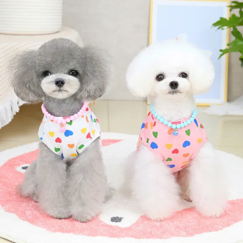 ペット服 犬用 春夏 カラフルピーチベスト