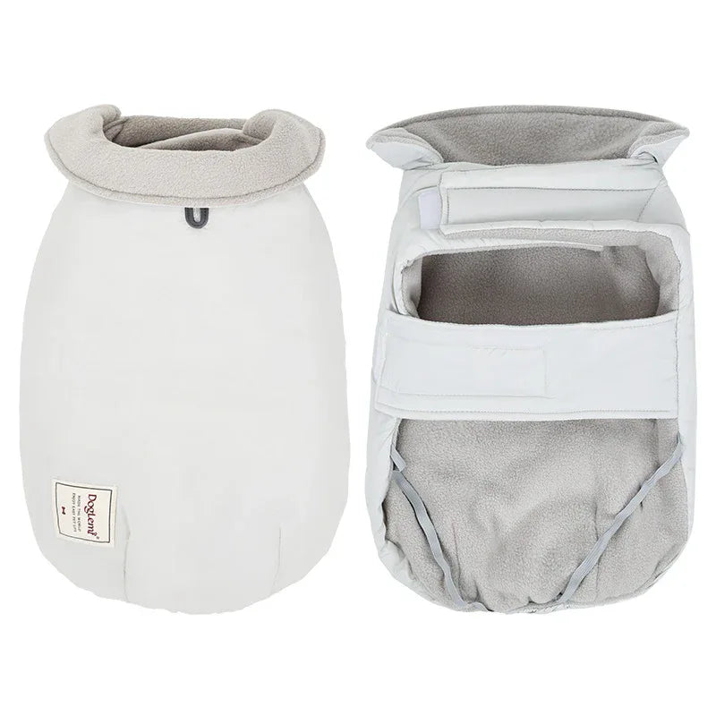 Áo Gile Ấm Chống Lạnh Cho Chó Cổ Cao Bông Cotton Màu Trơn
