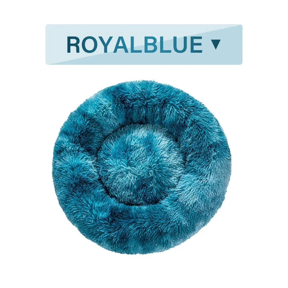 Cama para Perro Donut Esponjosa Almohadilla Suave y Cálida de Peluche Largo para Mascotas Casa para Perro Cama para Gato Sofá Lavable para Mascotas Alfombrilla Calmante Camas para Perros Pequeños y Grandes