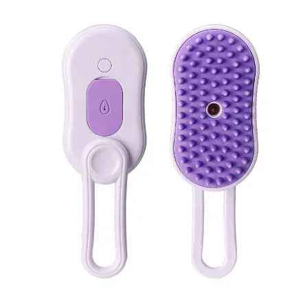3-in-1 猫と犬用スチームブラシ 電動ペットグルーミングコーム