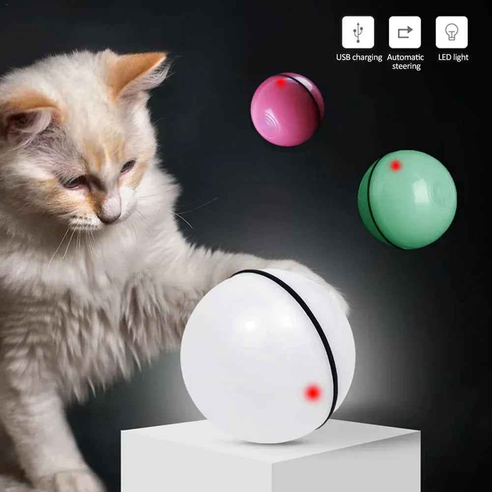 LED Laser Interactive Cat Toy Ball Electronic Rolling Ball